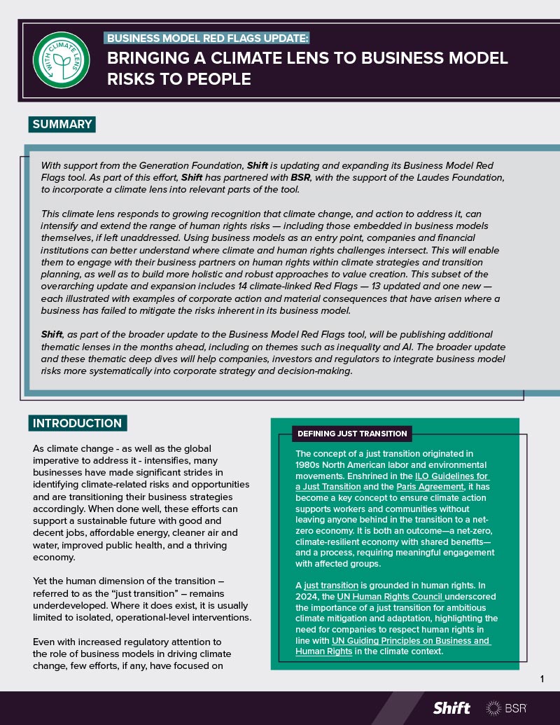 Climate Lens to Business Model Red Flags